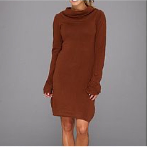 Prana Wool Cotton Blend Kaya Cowl Neck Sweater Dress - Picture 1 of 9